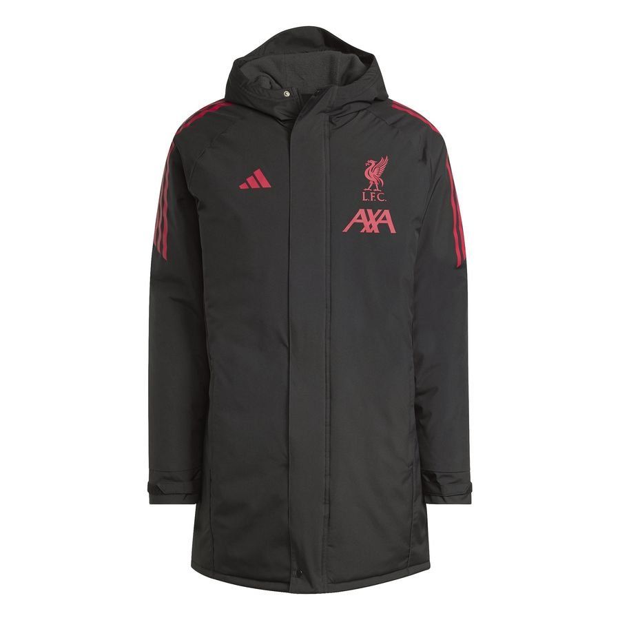 Liverpool Jacket Tiro 25 Parka - Black/Strawberry Red - Men's-SoccerKits Hub | Buy Soccer Jerseys Online